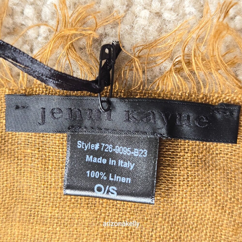 NWT Jenni Kayne Linen Shawl Scarf Copper - Picture 5 of 11